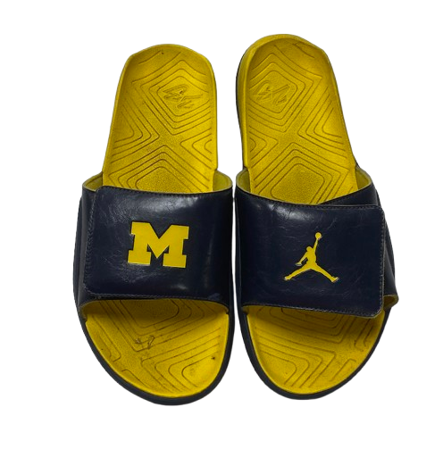 Micah Davis Michigan Football Player Exclusive Jordan Slides (Size 12)