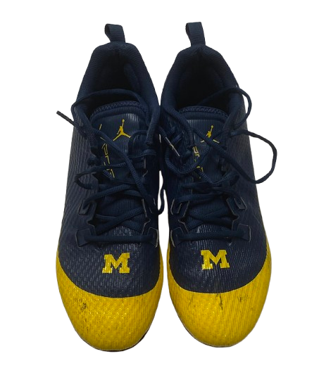 Micah Davis Michigan Football Player Exclusive Jordan Vapor Cleats (Size 12)