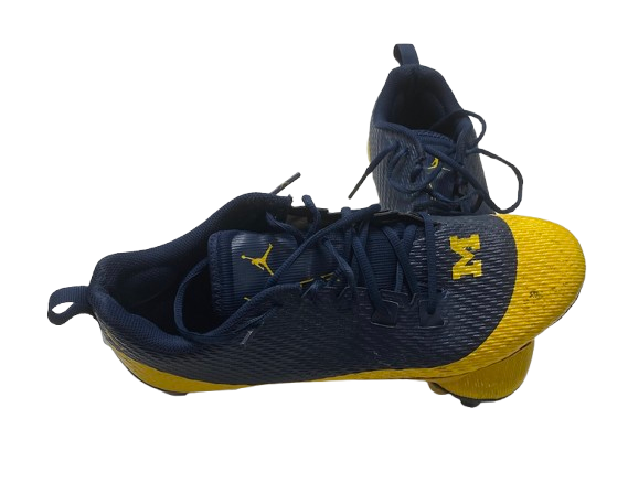 Micah Davis Michigan Football Player Exclusive Jordan Vapor Cleats (Size 12)