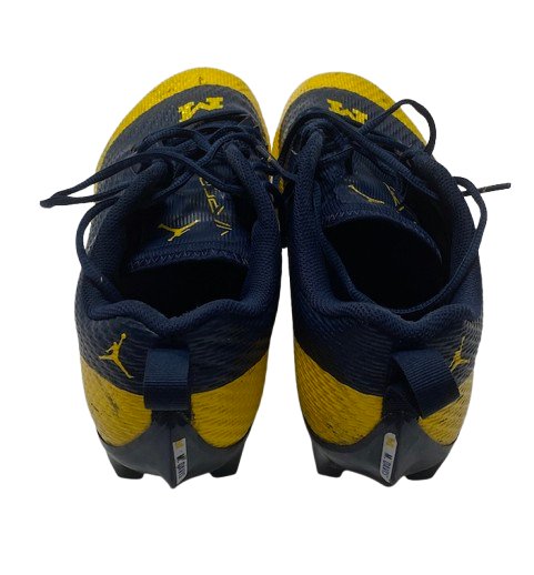 Micah Davis Michigan Football Player Exclusive Jordan Vapor Cleats (Size 12)