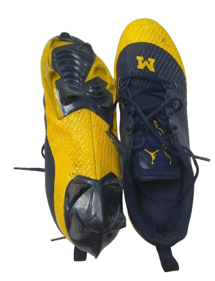 Micah Davis Michigan Football Player Exclusive Jordan Vapor Cleats (Size 12)