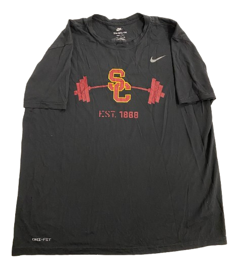 Joe Bryson USC Football Player Exclusive "TEAM FIRST" Strength & Conditioning Weight Room Workout Shirt with 