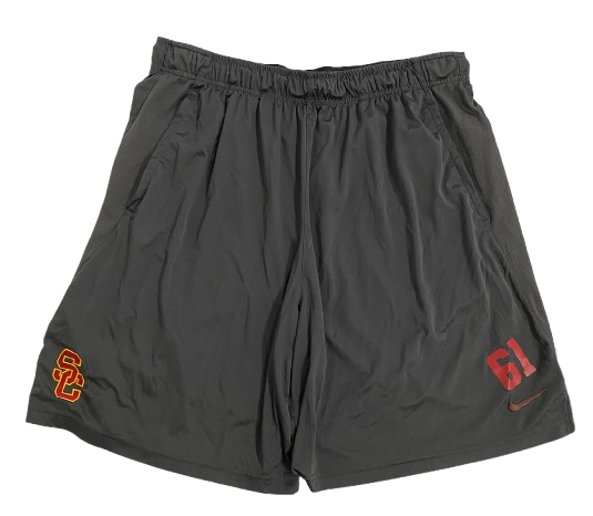 Joe Bryson USC Football Player Exclusive Workout Shorts with 