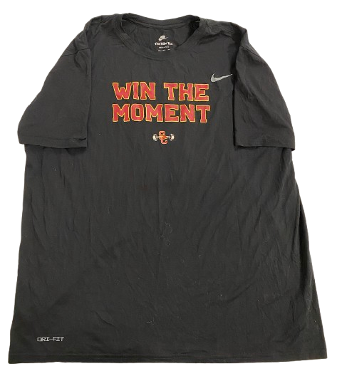 Joe Bryson USC Football Player Exclusive "WIN THE MOMENT" Strength & Conditioning Weight Room Workout Shirt with 