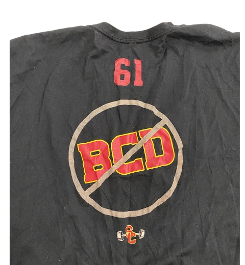 Joe Bryson USC Football Player Exclusive "WIN THE MOMENT" Strength & Conditioning Weight Room Workout Shirt with 