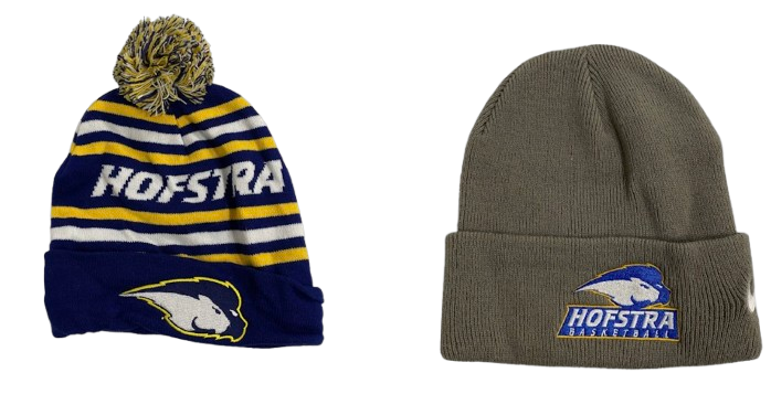Eric Parnell Hofstra Basketball Team Issued Set of (2) Beanie Hats