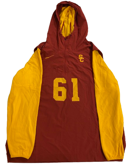 Joe Bryson USC Football Player Exclusive Pre-Game Warm-Up Quarter-Zip Jacket with 