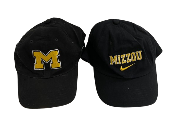 Brady Cook Missouri Football Team Issued Set of (2) Hats