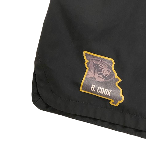 Brady Cook Missouri Football Player Exclusive Workout Shorts with Name (Size L)