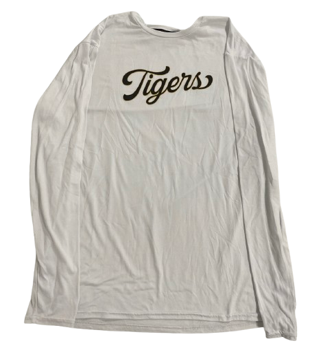 Brady Cook Missouri Football Player Exclusive "Script Tigers" Long Sleeve Shirt (Size L)
