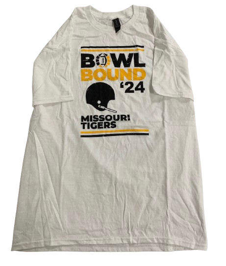 Brady Cook Missouri Football Team Issued "2024 Bowl Bound" T-Shirt (Size L)