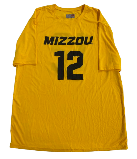 Brady Cook Missouri Football Player Exclusive Pre-Game Warm-Up Shirt with 