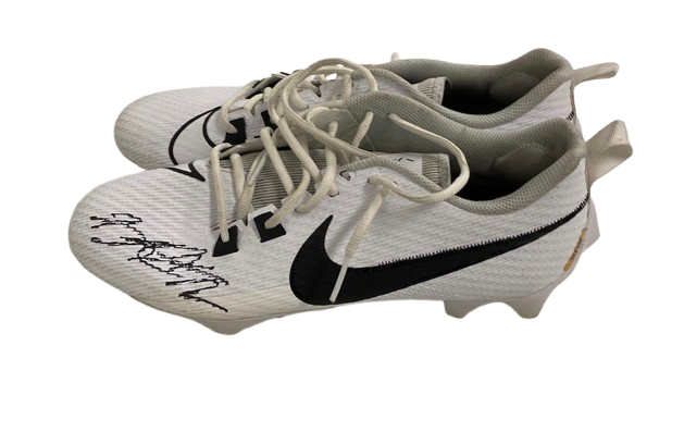 Brady Cook Missouri Football SIGNED & INSCRIBED "MIZ!" Practice Worn Cleats (Size 11.5)