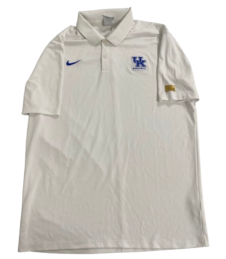 Davion Mintz Kentucky Basketball Player Exclusive Polo Shirt with Gold Elite Tag (Size L)