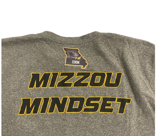 Brady Cook Missouri Football Player Exclusive "MIZZOU MINDSET" Strength & Conditioning Weight Room Workout Shirt with 