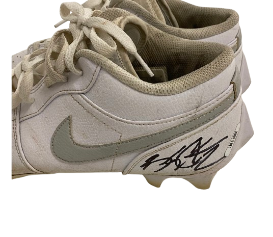Brady Cook Missouri Football SIGNED & INSCRIBED "MIZ!" Practice Worn Cleats (Size 12)