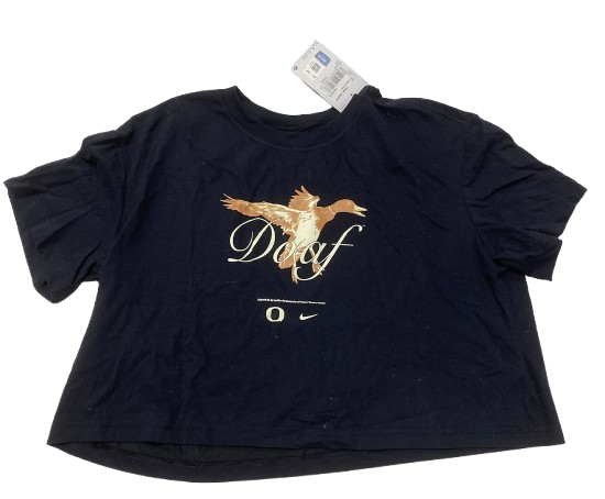 Mackenzie Morris Oregon "Ducks of a Feather" Crop-Top Shirt (Size L)