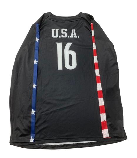 Paige Morningstar Louisville Volleyball Game Worn Speciality "RED, WHITE, BLUE - U.S.A." Jersey - November 11, 2022 