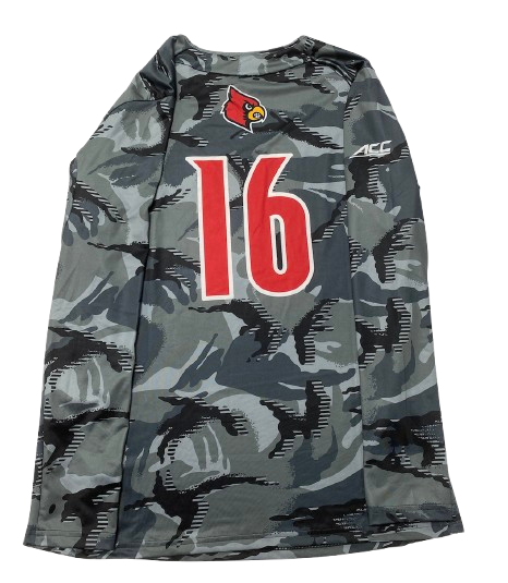 Paige Morningstar Louisville Volleyball Speciality "Grey Camo" Game Worn Jersey - November 24, 2021 