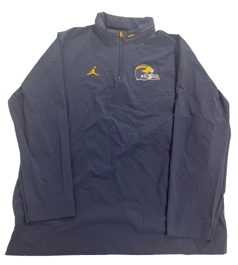 Jack Tuttle Michigan Football Player Exclusive Quarter-Zip Jacket with Pack-Away Hood (Size XL)