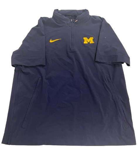 Jack Tuttle Michigan Football Player Exclusive Short Sleeve Quarter-Zip Jacket with Pack-Away Hood (Size XL)