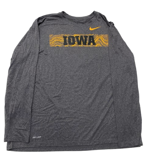 CJ Fredrick Iowa Basketball Team Issued Long Sleeve Shirt (Size 3XL)