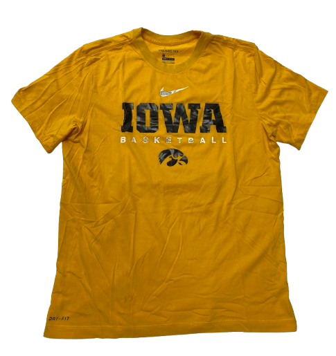 CJ Fredrick Iowa Basketball Team Issued Workout Shirt (Size L)