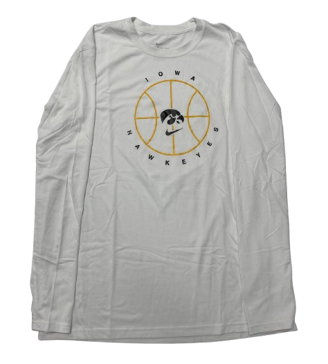 CJ Fredrick Iowa Basketball Team Issued Long Sleeve Shirt (Size L)