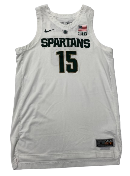 Thomas Kithier Michigan State Basketball 2018-2019 Game Worn Jersey (Size 50)