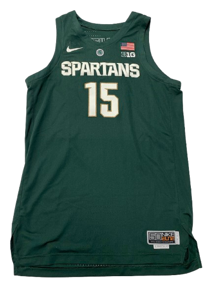 Thomas Kithier Michigan State Basketball 2018-2019 Game Worn Jersey (Size 50)