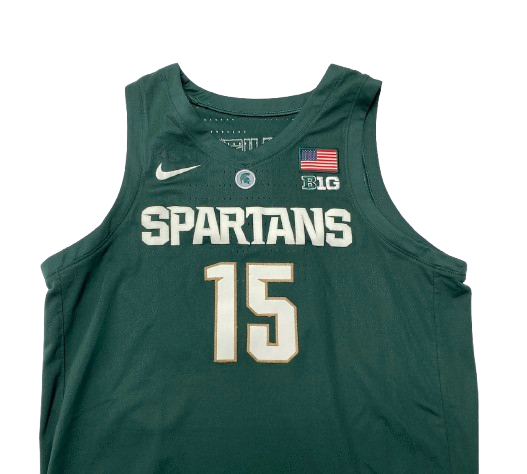 Thomas Kithier Michigan State Basketball 2018-2019 Game Worn Jersey (Size 50)
