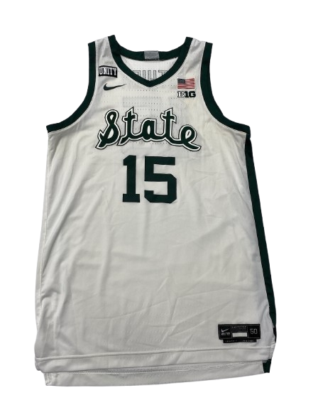 Thomas Kithier Michigan State Basketball 2020-2021 Game Worn Jersey (Size 50)