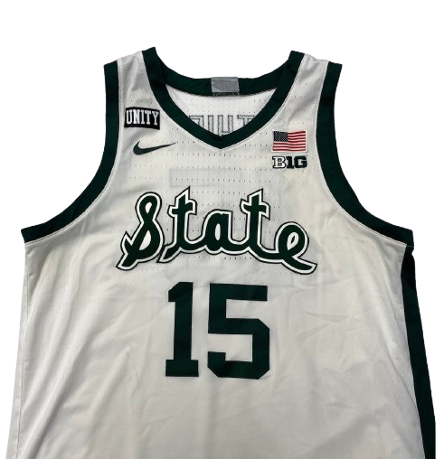 Thomas Kithier Michigan State Basketball 2020-2021 Game Worn Jersey (Size 50)