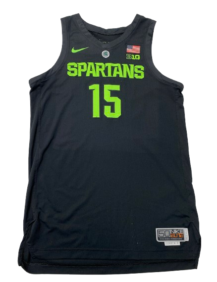 Thomas Kithier Michigan State Basketball 2018-2019 Game Worn Jersey (Size 50)