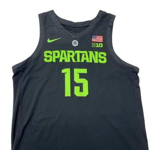 Thomas Kithier Michigan State Basketball 2018-2019 Game Worn Jersey (Size 50)