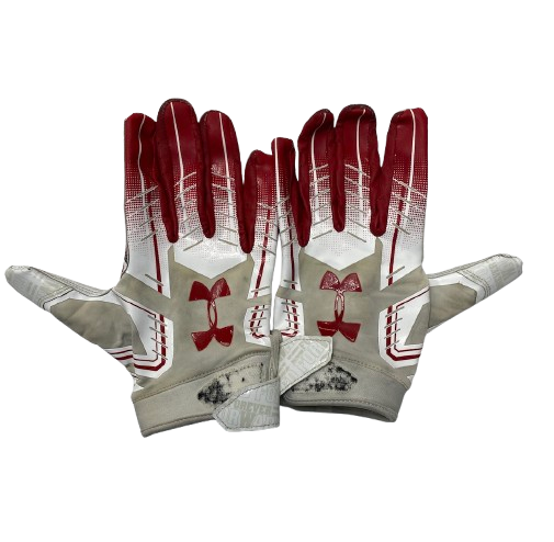Mason Stokke Wisconsin Football Player Exclusive Gloves (Size XL)