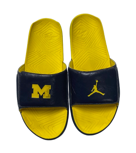 Michigan Basketball Player Exclusive Jordan Slides (Size 12)