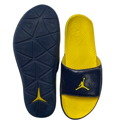 Michigan Basketball Player Exclusive Jordan Slides (Size 12)