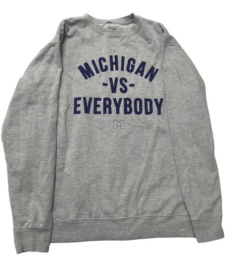 Jack Tuttle Michigan Football "MICHIGAN VS EVERYBODY" Crewneck Sweatshirt (Size XL)