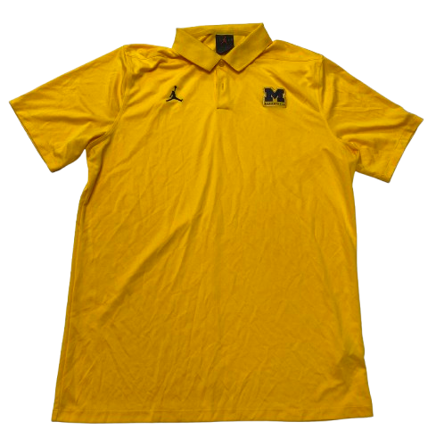Jace Howard Michigan Basketball Player Exclusive Travel Polo Shirt (Size LT)