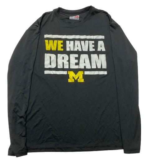 Jace Howard Michigan Basketball Player Exclusive "MLK Day" Pre-Game Warm-Up Long Sleeve Shooting Shirt (Size M)