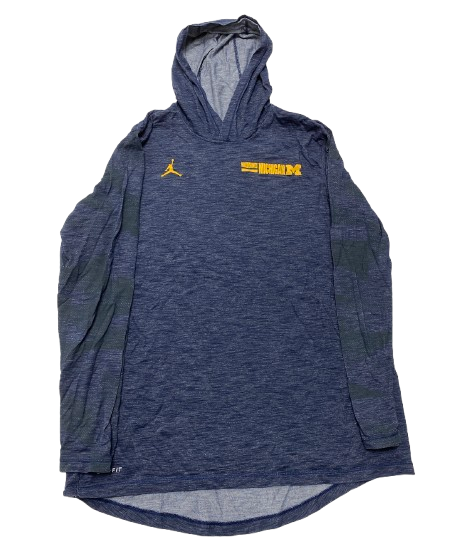 Jace Howard Michigan Basketball Team Issued Performance Hoodie (Size L)