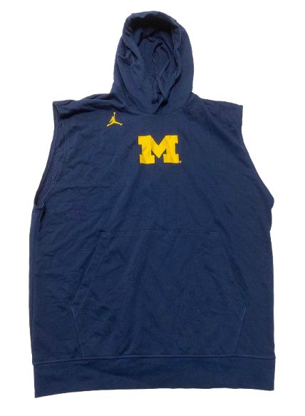 Jace Howard Michigan Basketball Player Exclusive Sleeveless Hoodie (Size LT)