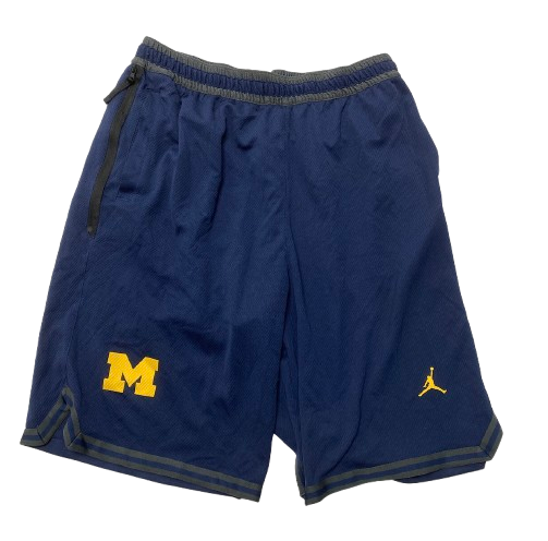 Jace Howard Michigan Basketball Team Issued Workout Shorts (Size LT)