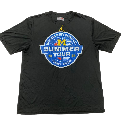 Jace Howard Michigan Basketball Player Exclusive "2022 Summer Tour" Workout Shirt (Size L)