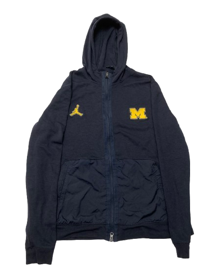 Cameron Williams Michigan Basketball Team Issued Black Jacket with Raised "Block M" (Size LT)
