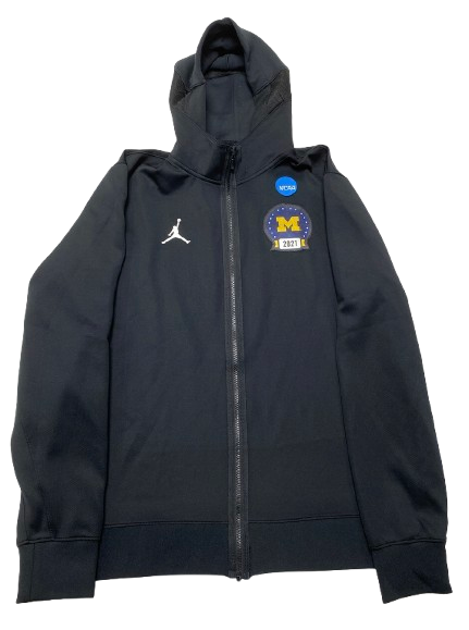 Cameron Williams Michigan Basketball Player Exclusive "2021 NCAA Tournament" Pre-Game Warm-Up Jacket with NCAA Patch (Size L)