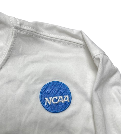 Cameron Williams Michigan Basketball Team Issued NCAA Tournament "BALL IN" Pre-Game Warm-Up / Bench Long Sleeve Shooting Shirt with NCAA Patch (Size M)