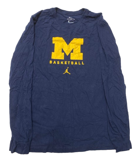 Cameron Williams Michigan Basketball Team Issued Long Sleeve Shirt (Size L)