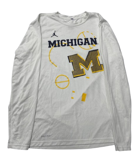 Cameron Williams Michigan Basketball Team Issued Long Sleeve Shirt (Size M)